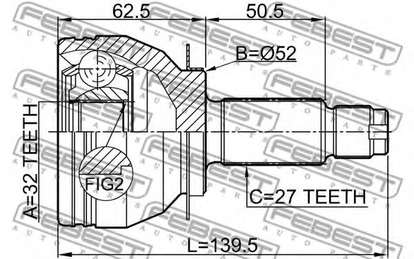 FEBEST 0810-B13MT Joint, drive shaft